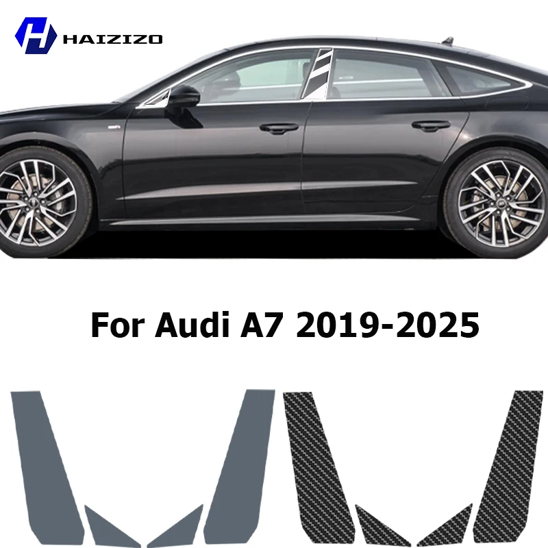 

For Audi A7 2019-2025 B C Pillar Protective Film TPU Anti-Scratch Anti-Fingerprint Vinyl Sticker for Car Door Trim Cover PPF