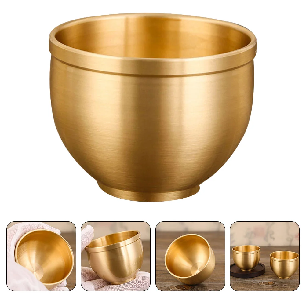 2 Pcs Cup Gold Bowl Containers Teacups Tins Bowls Brass Teaware Appetizer