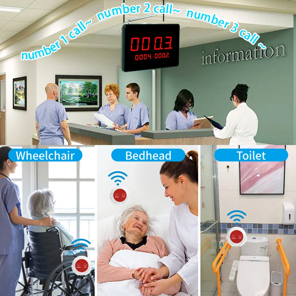 Imagem -02 - Ycall Wireless Nurse Call System Monitoramento de Alerta de Emergência Hospitalar Receptor Host 10 Botões de Sino Remotos Dispositivo Pager