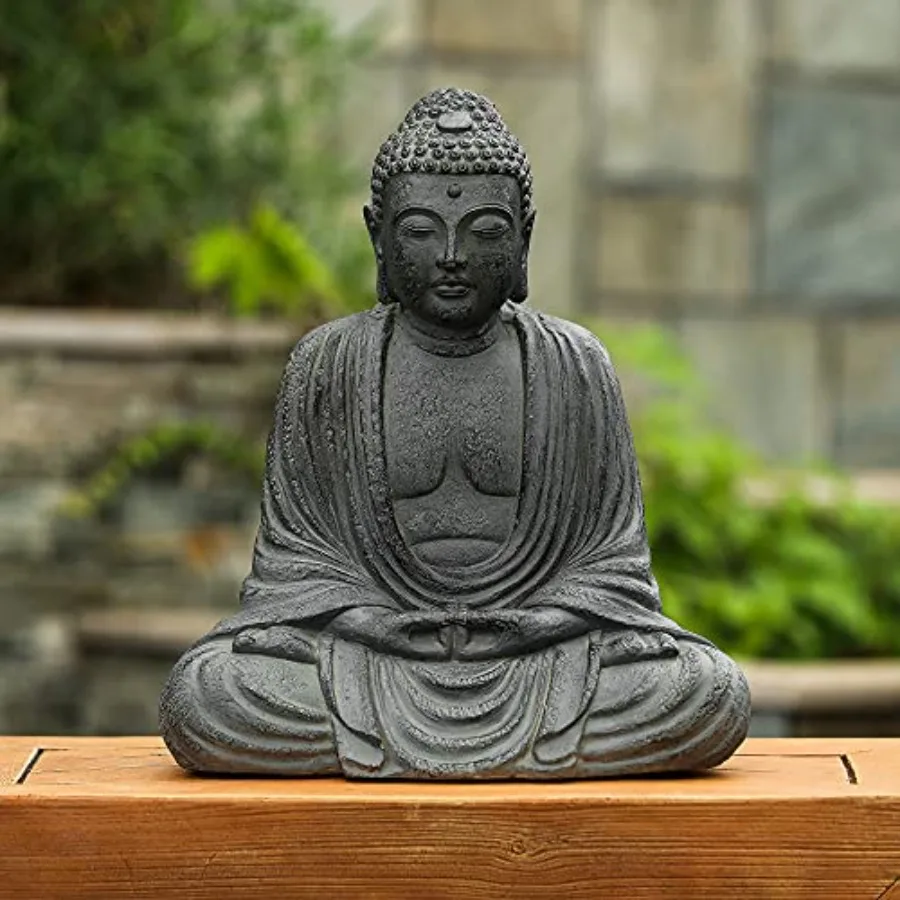 

Buddha Statue Outdoor and Indoor 17 Fiber Stone Meditating Buddha Garden Statues Outdoor Zen Sculptures for Garden Patio