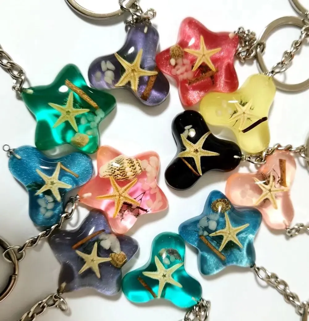 

50 pcs pendant real starfish shells ocean style gifts resin charms Accessories ym