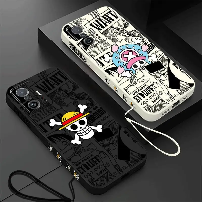 One P-Pie-ces Anime Phone Case for Xiaomi Mi 12T 11 Lite 10T 13T 12 Lite 10 Lite 11T Pro Silicone With Lanyard Funda