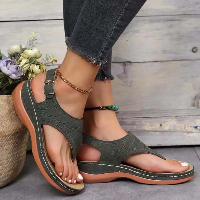 Sandalias de tacón bajo para Mujer, chanclas ligeras informales, calzado de verano, 2023