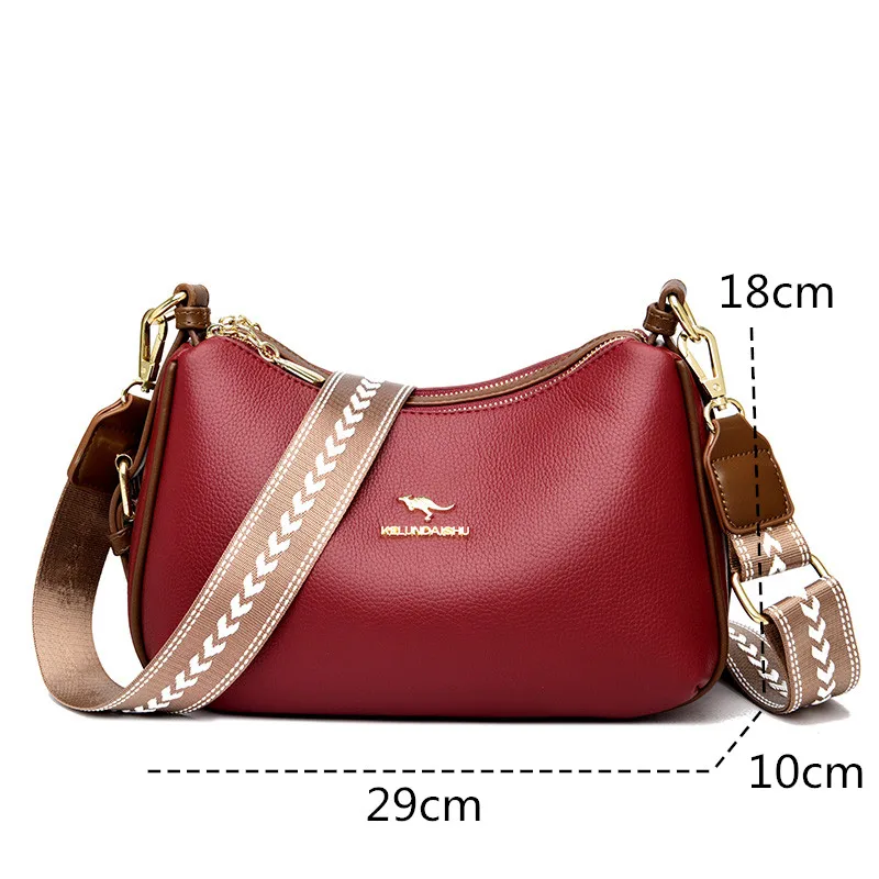 Luxury Designer Brand Messenger Bag Women High Quality Leather Handbag Fashion Shoulder Crossbody Bag New Female Tote Use Purse