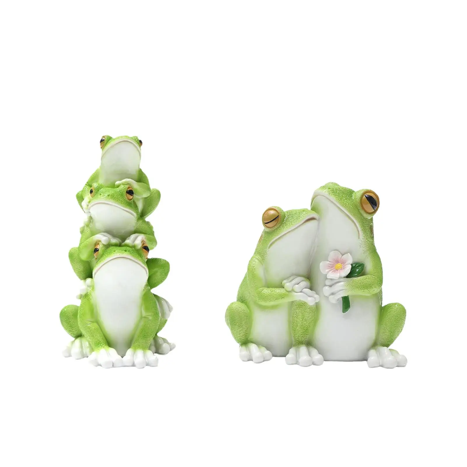 Resin Frog Figurine Tabletop Decor Animal Sculpture for Office And Garden