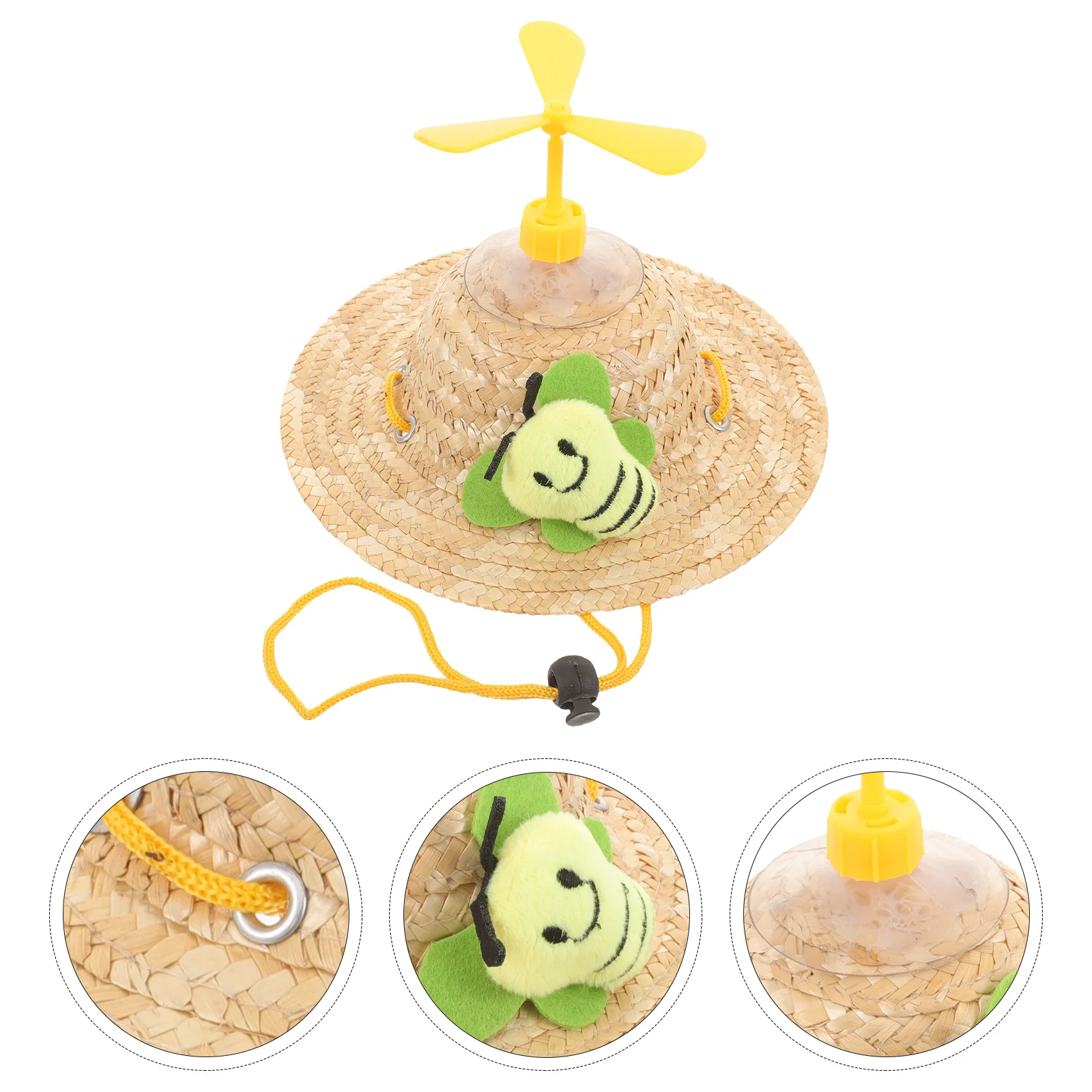 

1Pcs Pet Straw Hat Creative Woven Straw Cap Comfortable Breathable Sunshade Ideal for Photos Parties and Daily Wear