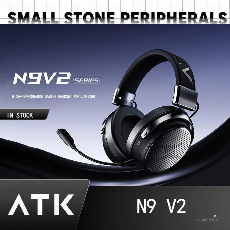 ATK N9V2 Wireless Gaming Headset 4 Mode Bluetooth 53mm Driver Hi Res 7.1 Surround Sound Low Latency Headphone For PC Gamer