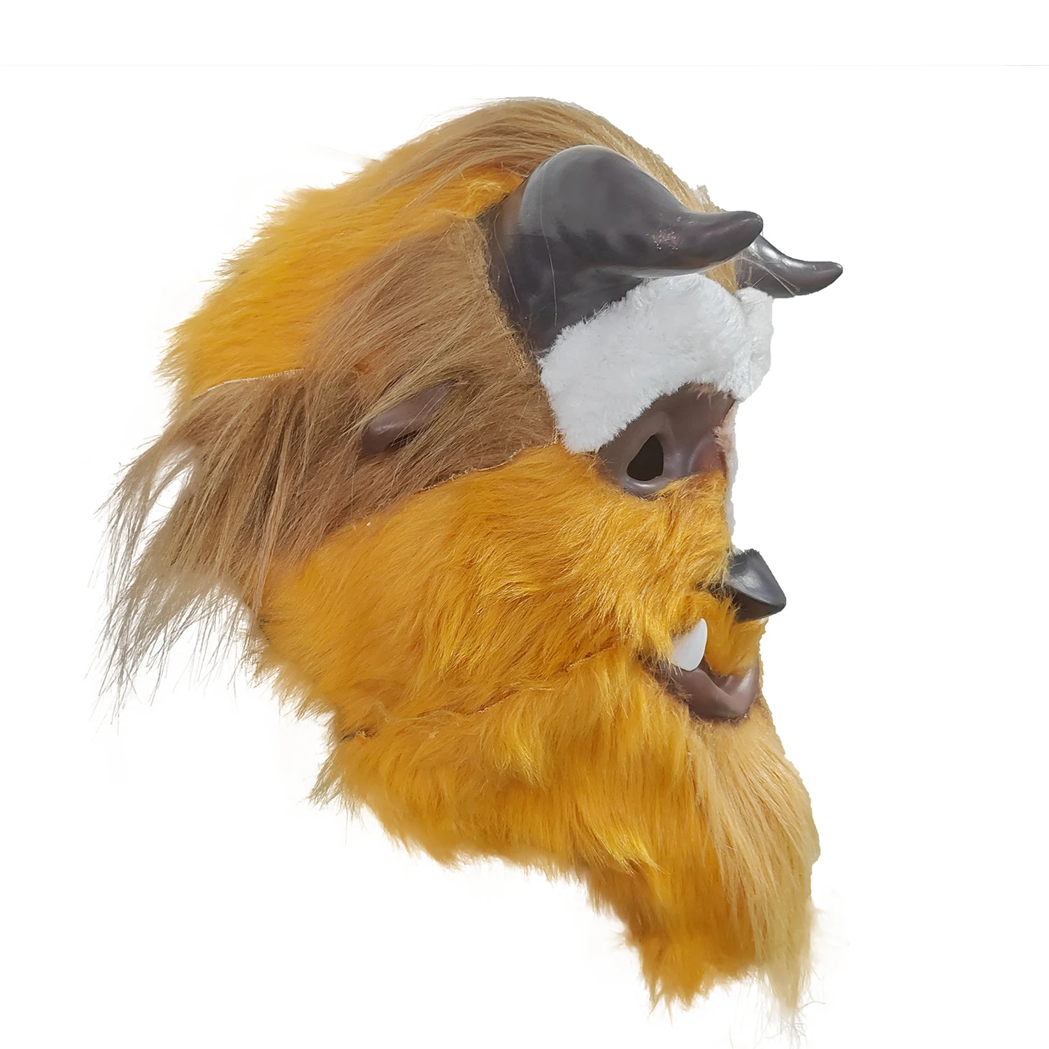 Beast Mask with Hair Latex Mask Cartoon Beast Cosplay Costume Halloween Party Props