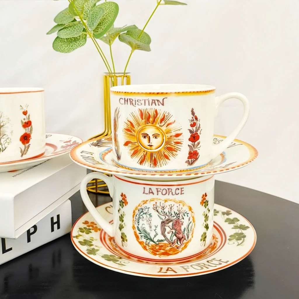 

2 Set European Ceramics Coffee Cups Plates Milk Mug Espresso Cup Household Afternoon Teacup Suit Bone China Giftate Gift Box