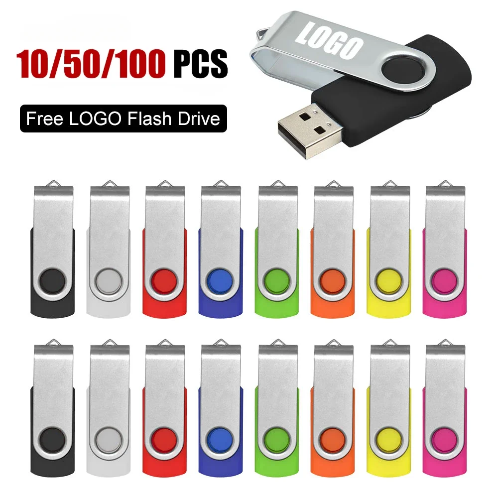 10-100Pcs/Lot  USB 2.0 Flash Drive128MB 64GB Pen Drive 16GB Pendrive 32GB Disk USB Stick 1GB 2GB 4GB Memory Flash Disk Free Logo