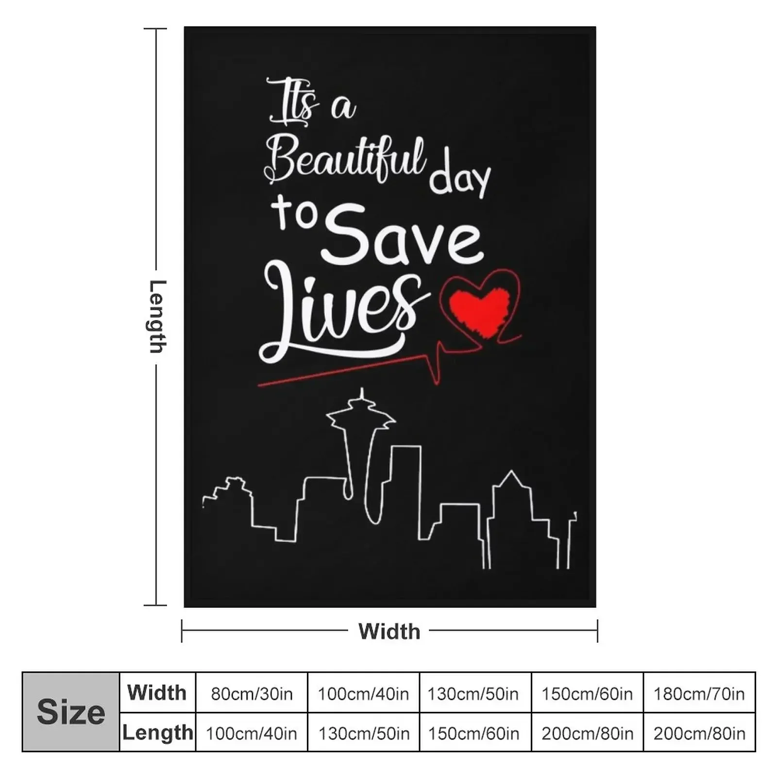 It's a Beautiful Day to Save Lives Quote of Grey's Throw Blanket Camping wednesday Soft Big cosplay anime Blankets