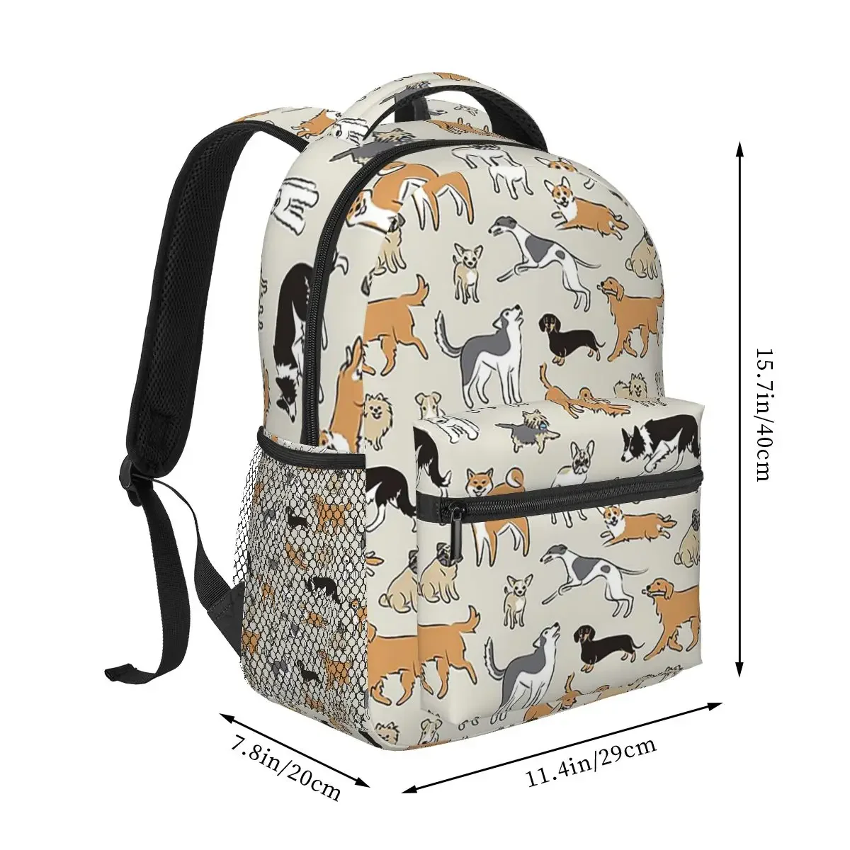 Border Collie Backpacks Boys Girls Bookbag Students School Bags Cartoon Kids Rucksack Shoulder Bag Large Capacity