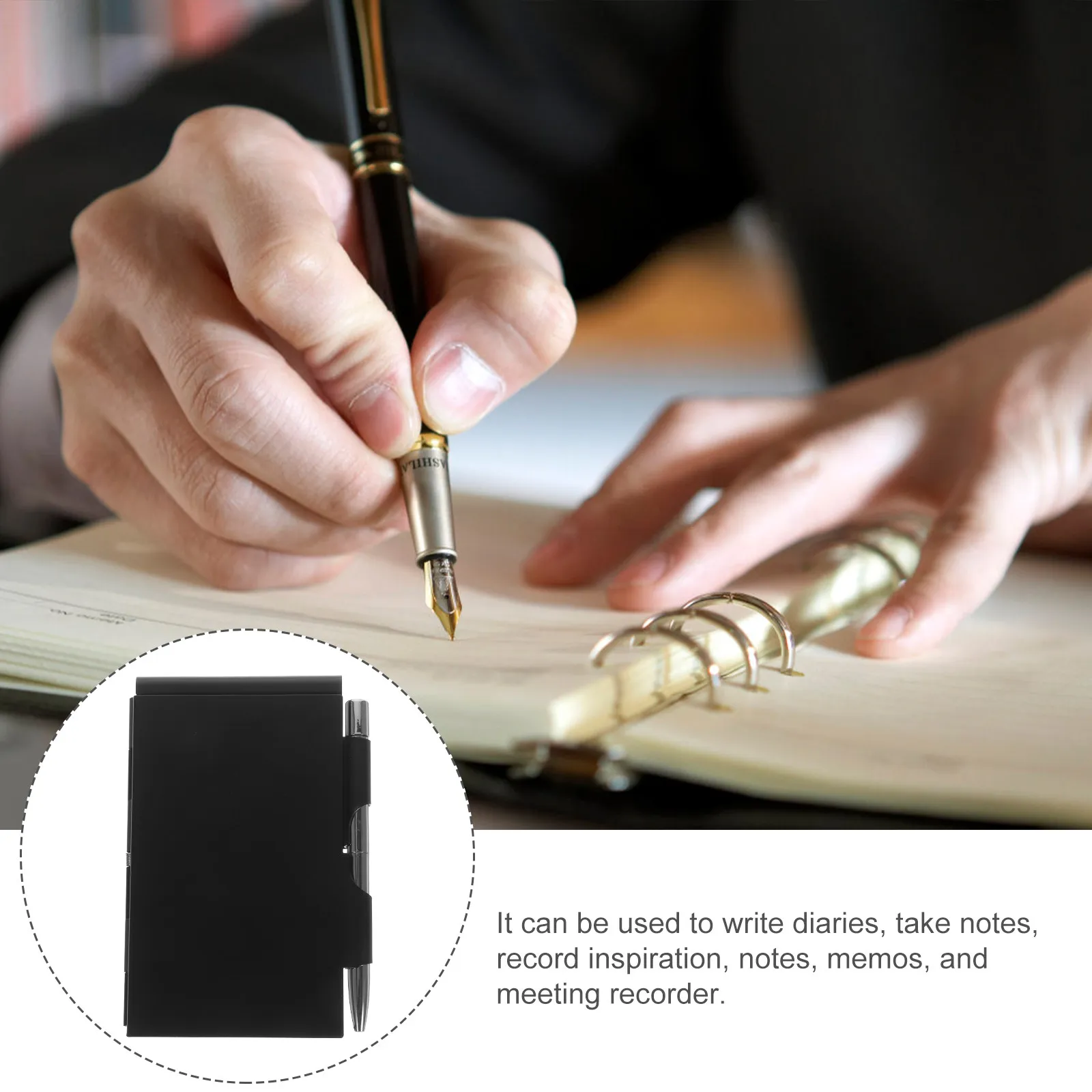 Metal Small Notebook Mini Pocket Notepad Metal Shell Case Pen Portable Memo Pad Office School Supplies Smooth Writing Planning