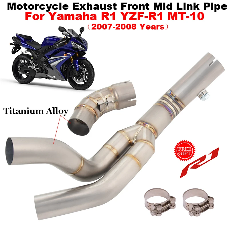 

Motorcycle Exhaust Escape Middle Link Pipe Connect Original Muffler Slip-On For Yamaha YZF R1 YZF-R1 MT-10 MT10 MT 10 2007 2008