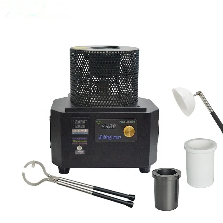 

2026Горячая распродажа, 1 кг, промышленная индукционная печь для плавления золота, энергосбережение, максимальная температура 1600C для продажи