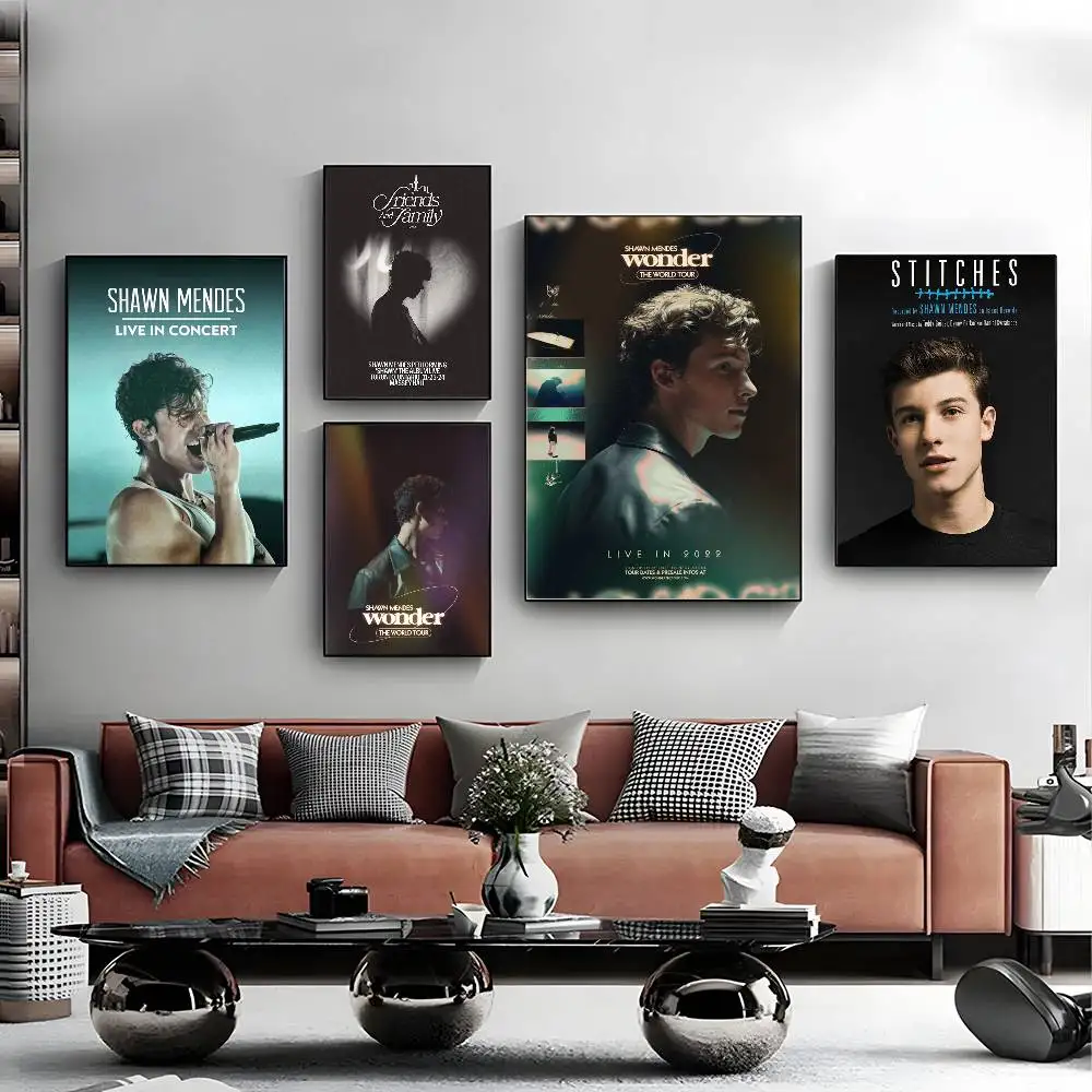 Singer S-Shawn mendes Poster HD art sticky wall waterproof home living room bedroom bar aesthetic decoration