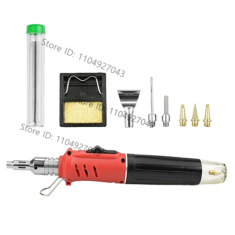 HS-1115K gas, propane gas, solder iron set 10 in 1 automatic point gas solder iron