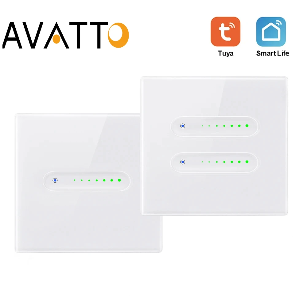 

Умный диммер AVATTO Wi-Fi, корпус с раздвижным индикатором, поддержка регулировки яркости. Работа для Alexa Google home