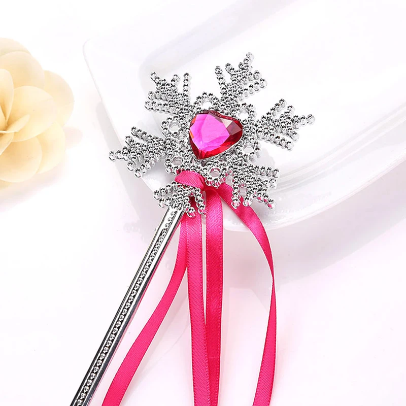 1Pcs Cute Fantasy Snowflake Fairy Wand Birthday Party Halloween Princess Cosplay Prop Children\'s Magic Wand Girl Birthday Gift