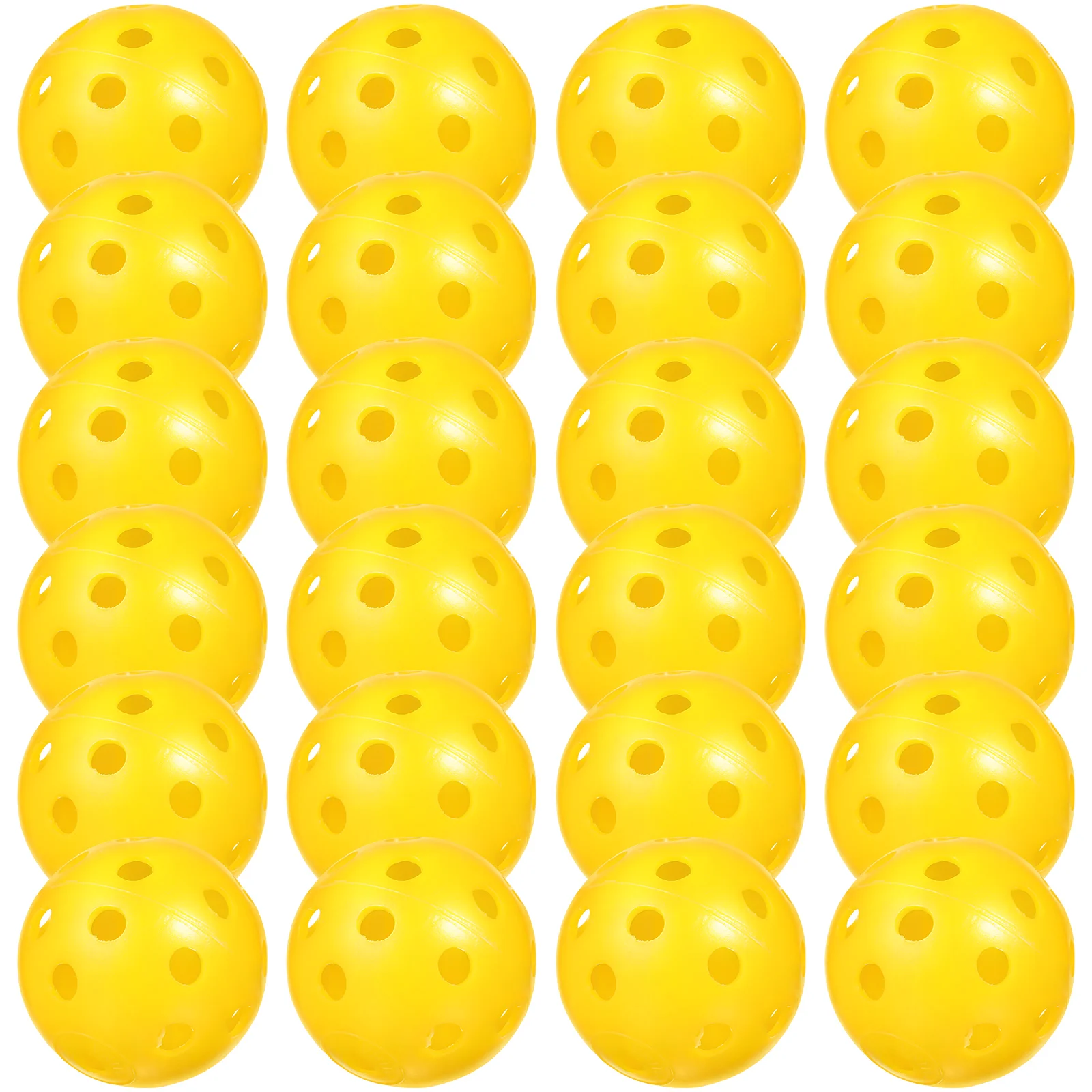 

24pcs Yellow Golf Practice Balls Hollow Plastic Indoor Training Aid for Skill Improvement Lightweight Durable