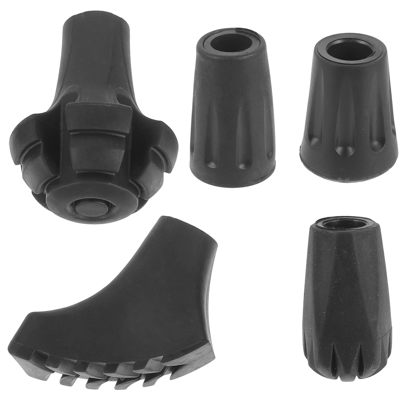 

5pcs Trekking Pole Tips Walking Stick Rubber Covers Non slip Crutch Feet Thickened Pads Hiking Cane Compatibility