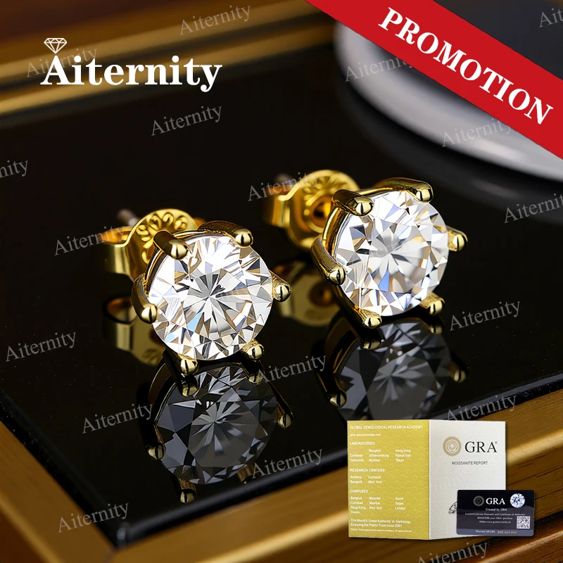 GRA-Zertifikat Promotion 100 % Moissanit-Ohrringe für Frauen, bestehen Sie den Diamant-Teststift-Ohrstecker aus 925er-Sterlingsilber, edler Schmuck