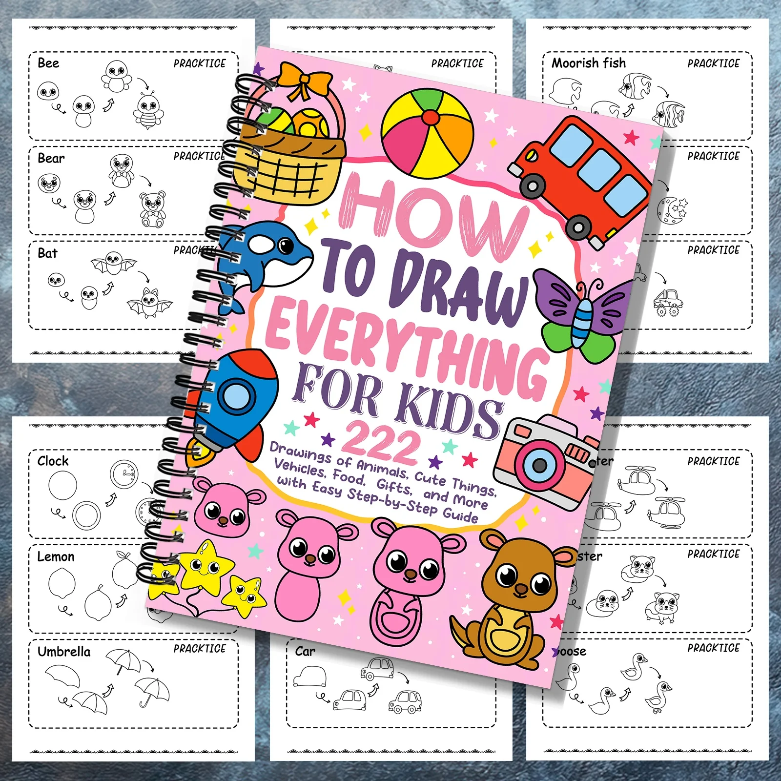 

1PC Drawing Book, Contains 222 Adorable Drawings, Perfect For Drawing Enthusiasts To Learn How To Draw Anything