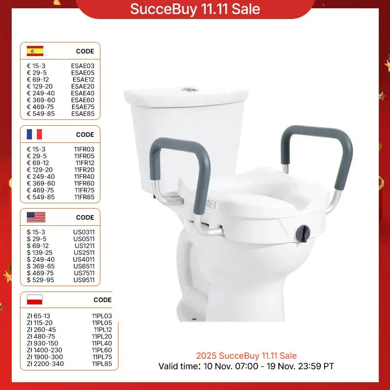 VEVOR Toilettensitzerhöhung, 12,7 cm hoch, 158 kg Tragkraft, für runde und längliche Toiletten, Drehverschluss-Montage, 48,3 cm – 55,6 cm Breite verstellbar, für Senioren, Behinderte, Patienten, Schwangere, Ärzte