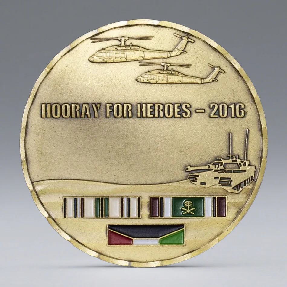 1990-1991 U.S Operation Desert Storm Souvenir Coin Kuwait War Veteran Gold Plated Commemorative Coin