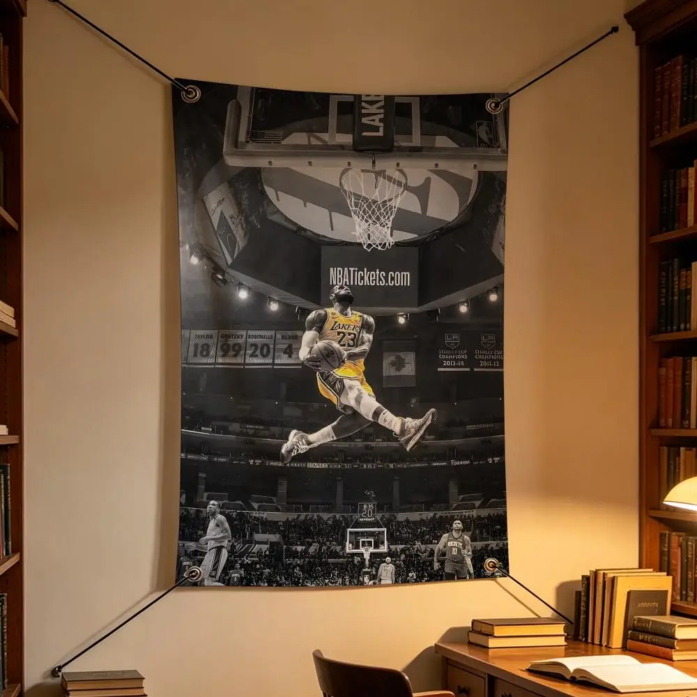 Basketball LeBron James GOAT Legend Flags Personalized Flag Room Dorm Camping Picnic Garage Bar Indoor Outdoor Wall Decor