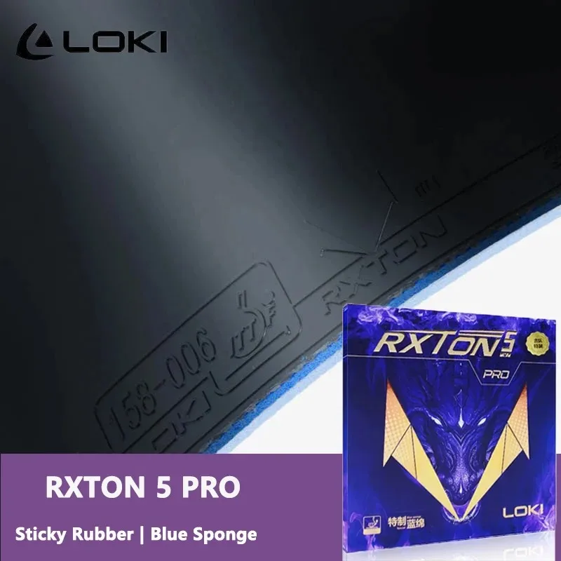 LOKI RXTON 5 PRO Tischtennis-Gummi für Schläger, klebrig und Noppen, ITTF-zugelassener Ping-Pong-Gummi mit hochdichtem Schwamm