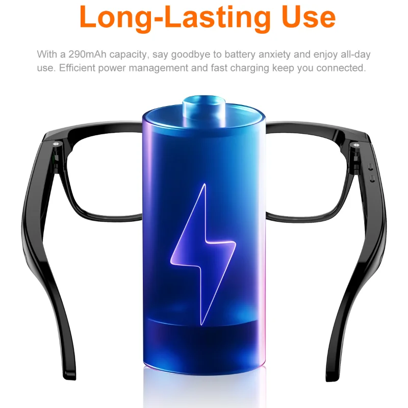 레노버 32G 메모리 800W 4K 카메라 스마트 안경 남성용 사진&비디오 3600mAh 보조배터리 120개 이상 언어 번역 AI 안경 여성용 썸네일 5