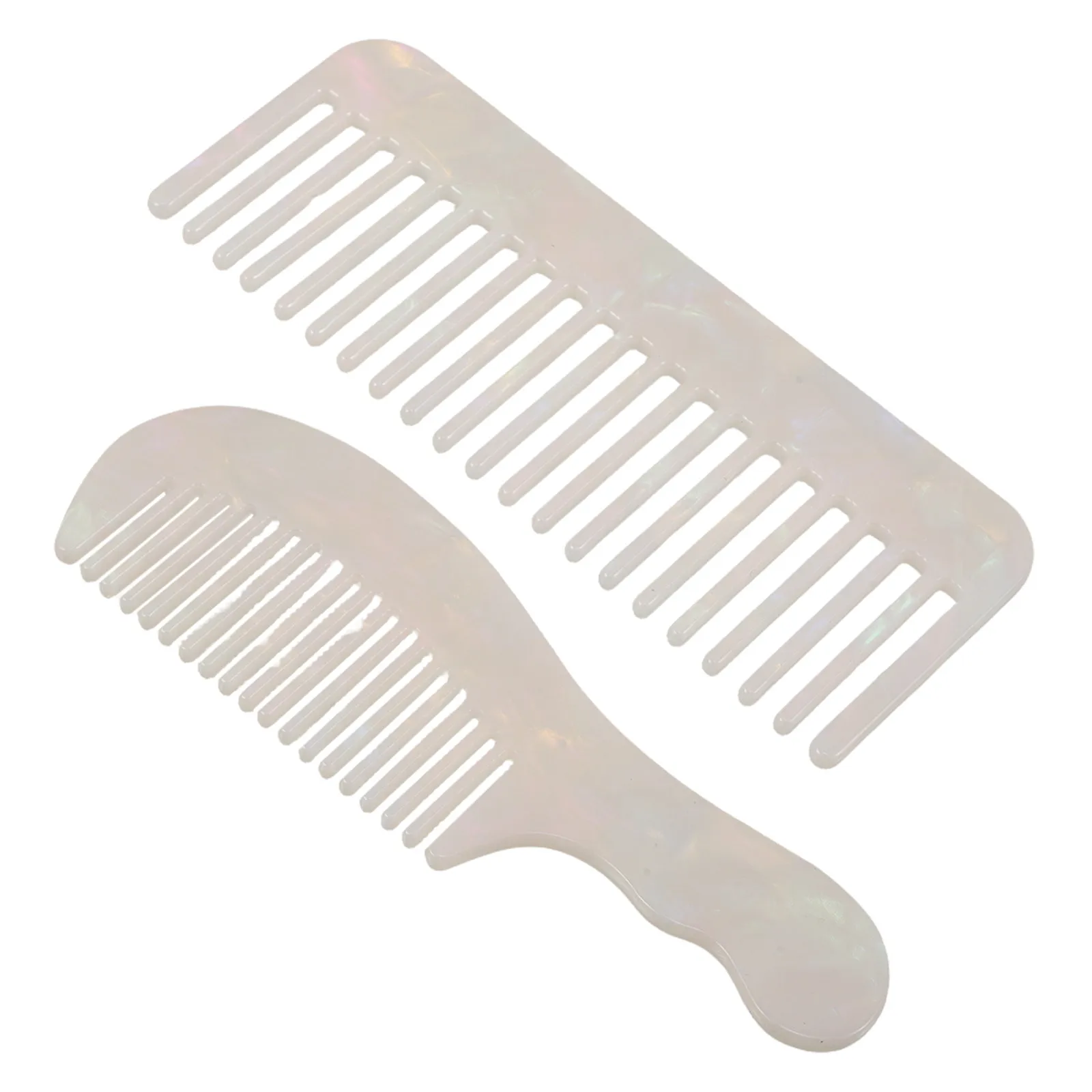 

2Pcs Mermaid Princess Acetate Hair Comb Portable Anti-Static Compact Wide Tooth Styling Tool Travel Pocket Detangling for Curly
