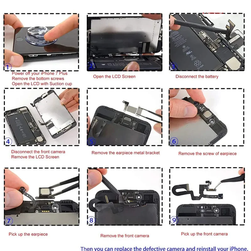 آيفون 7 7Plus 8G 8 Plus كاميرا أمامية فليكس سماعة الأذن قطعة مكبر صوت مع مجموعة كاملة من البراغي #6