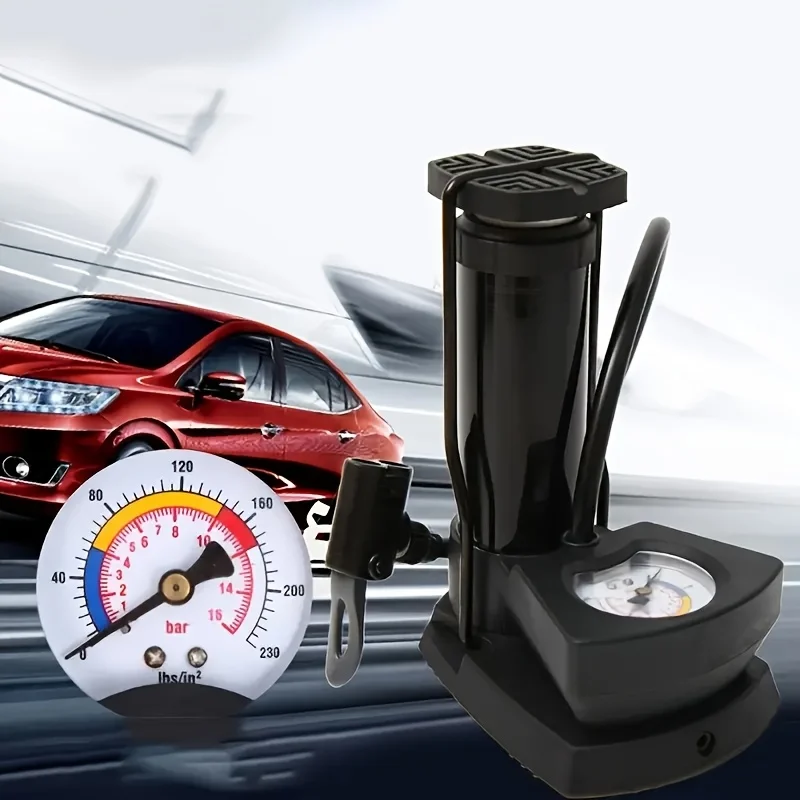 1 Tragbare Hochdruck-Luftpumpe, Luftpumpe für Autos, Fahrräder und Motorräder, Manuelle Luftpumpe