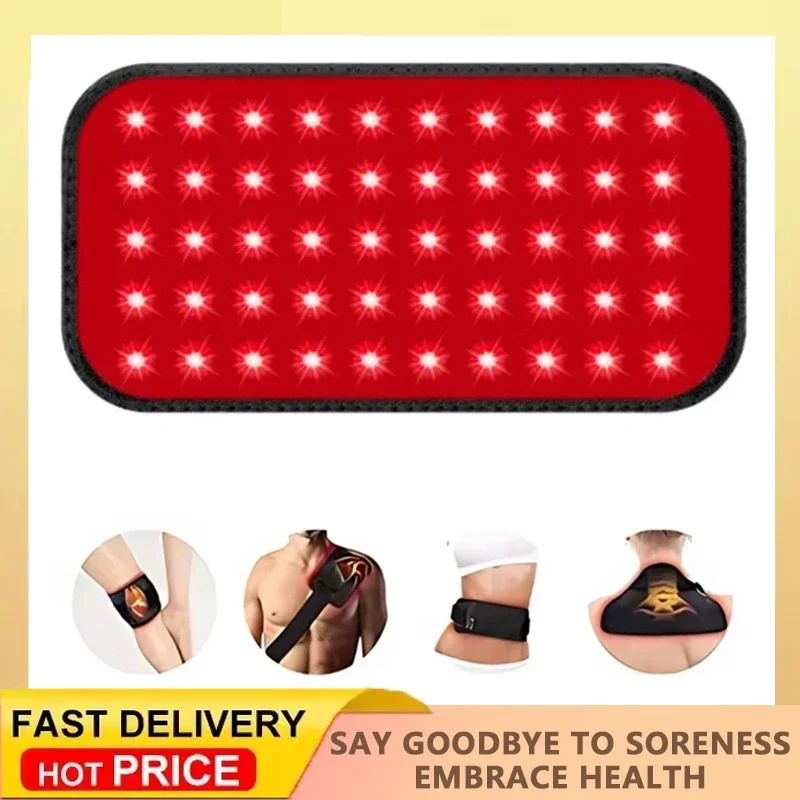 

LED Red Light Therapy Belt for Pain Relief 660nm 850nm Red Infrared Light Pad for Waist Back Abdomen Knees Wrists Joints Muscle