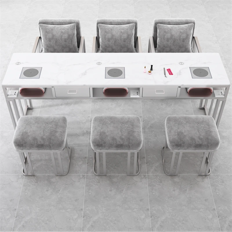 

Vacuum Desk Nail Table Arm Rest Storage Wommen Nordic Nail Table Equipment Collector Mesa Para Manicure House Accessories