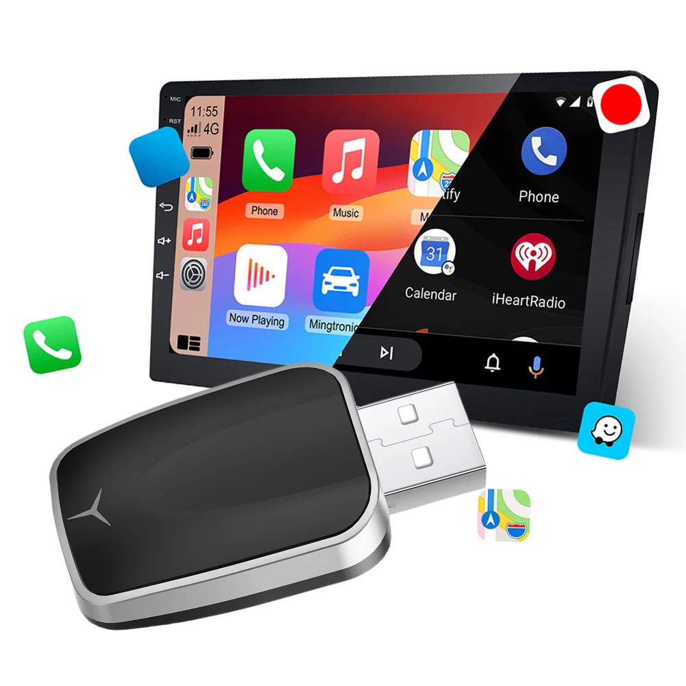 

Wired To Wireless Carplay & Android Auto 2 in 1 Dongle USB Plug and Play Adapter OTA Upgrade for Wired CarPlay Android Auto Cars