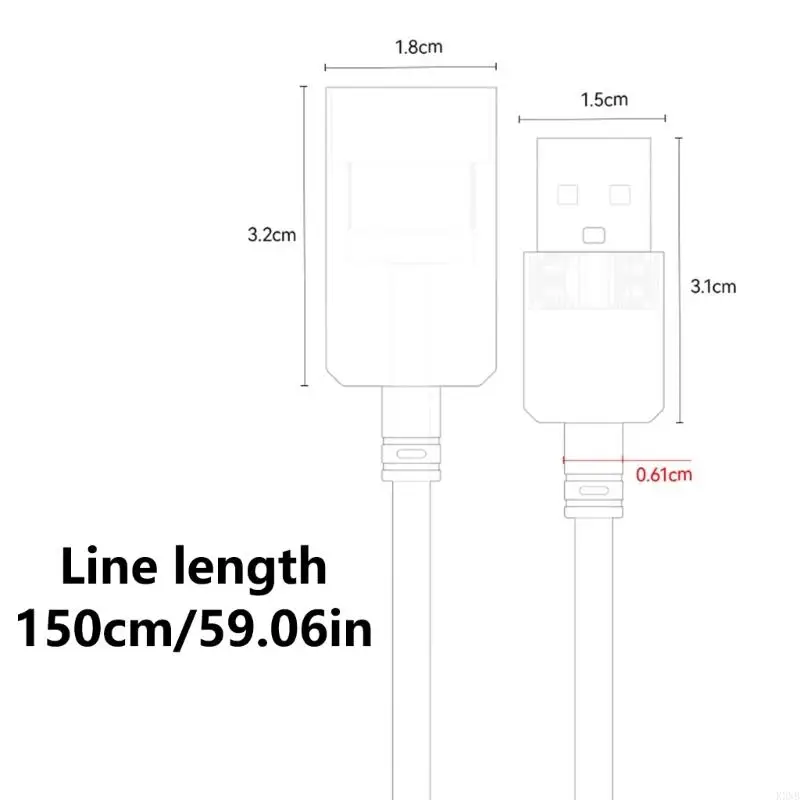 K3NB USB Extension Cable USB 2.0 Male to Female Extender Cord Adapter for Printer Keyboard Mouse Hard