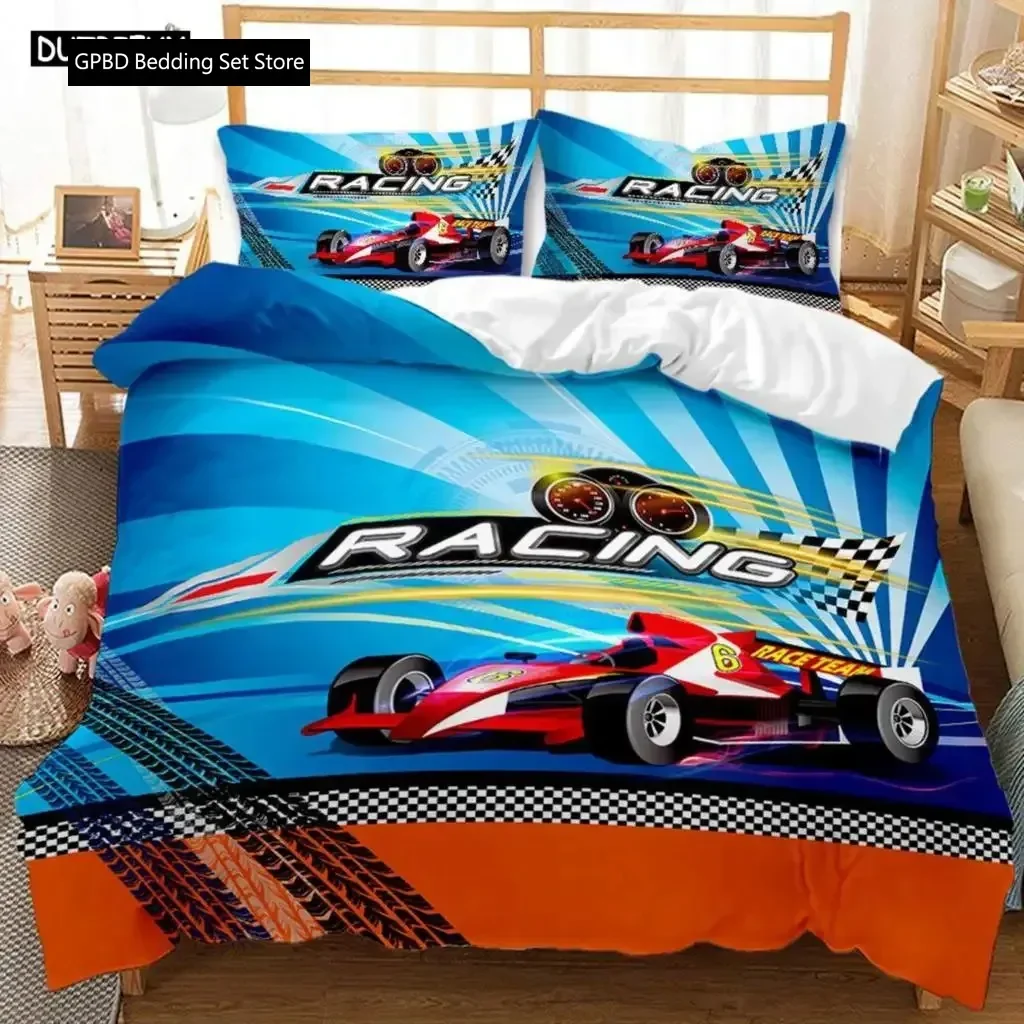 

Cool Racing Car Sports Car Comfortable Duvet Quilt Cover Pillowcase Bedding Set Children Bedroom Decoration Home Textile