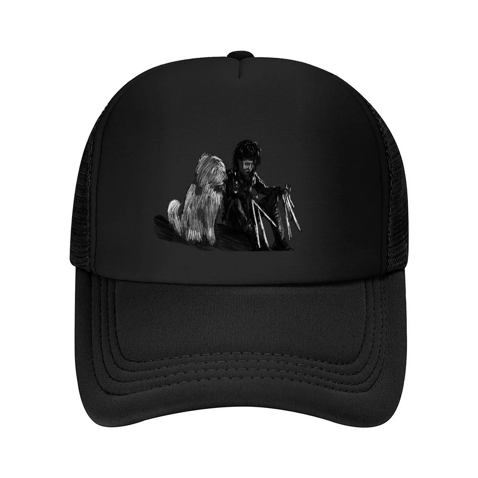 

Edward Scissorhands and dog. Baseball Cap Gentleman Hat Hat Beach New Hat Custom Cap Hats Man Women's