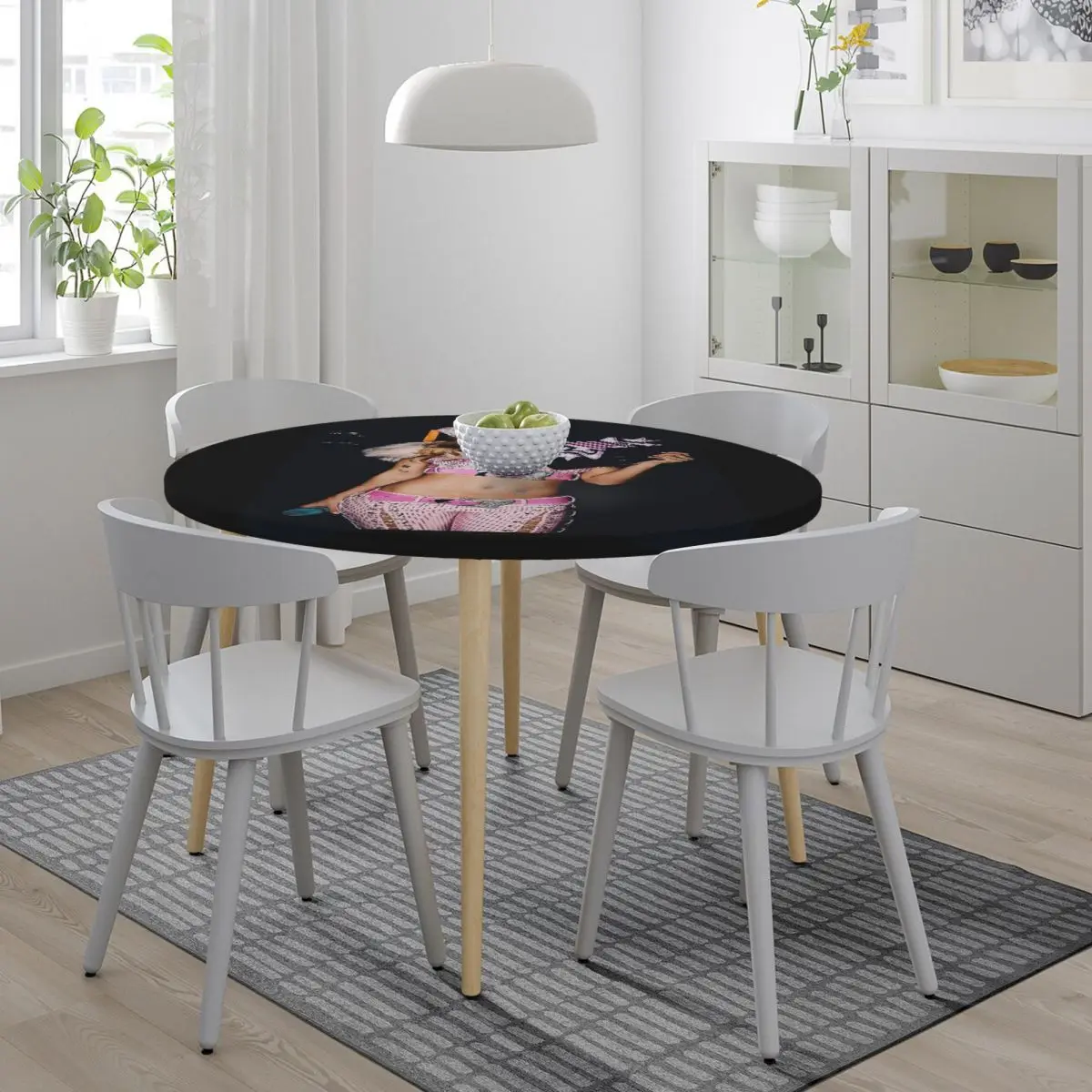 Singer Emilia Mernes Cover Emilia Mp3 Waterproof Round Tablecloth Oilproof Table Cloth for Kitchen Events Dining Table Cover