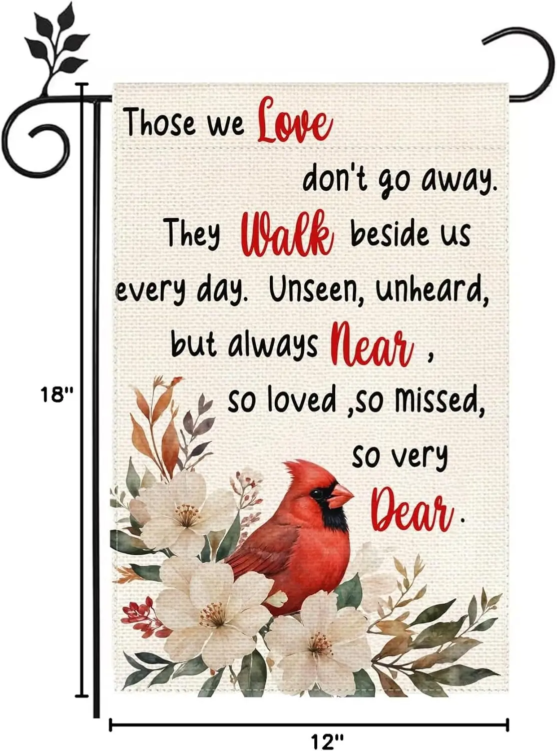 Cardinalis A Letter from Heaven Garden Flag 12 x 18 Inch Covers Always Loved Never Forgotten Memorial Home Outdoor Yard Deco zzo
