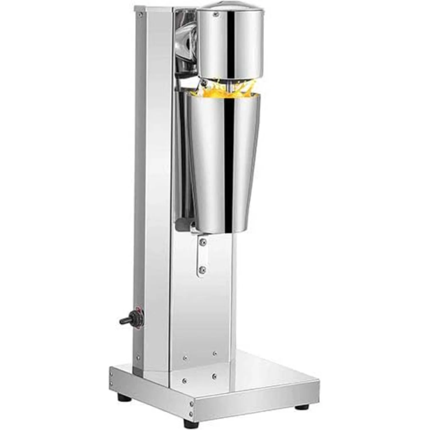 Zestaw do elektrycznego robienia koktajli mlecznych ze stali nierdzewnej o mocy 180 W z pojedynczą głowicą - srebrny, 2 regulowane prędkości, kubek 800 ml - maszyna klasyczna