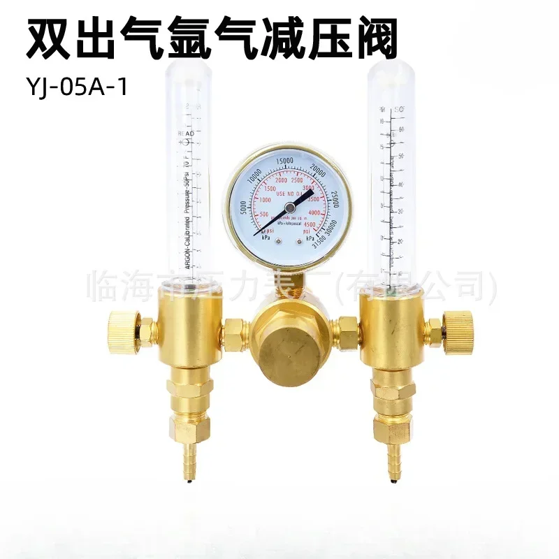 Double Pipe Argon Meter Double Outlet Argon Pressure Reducing Valve Flow Meter Ar/Carbon Dioxide Single Stage