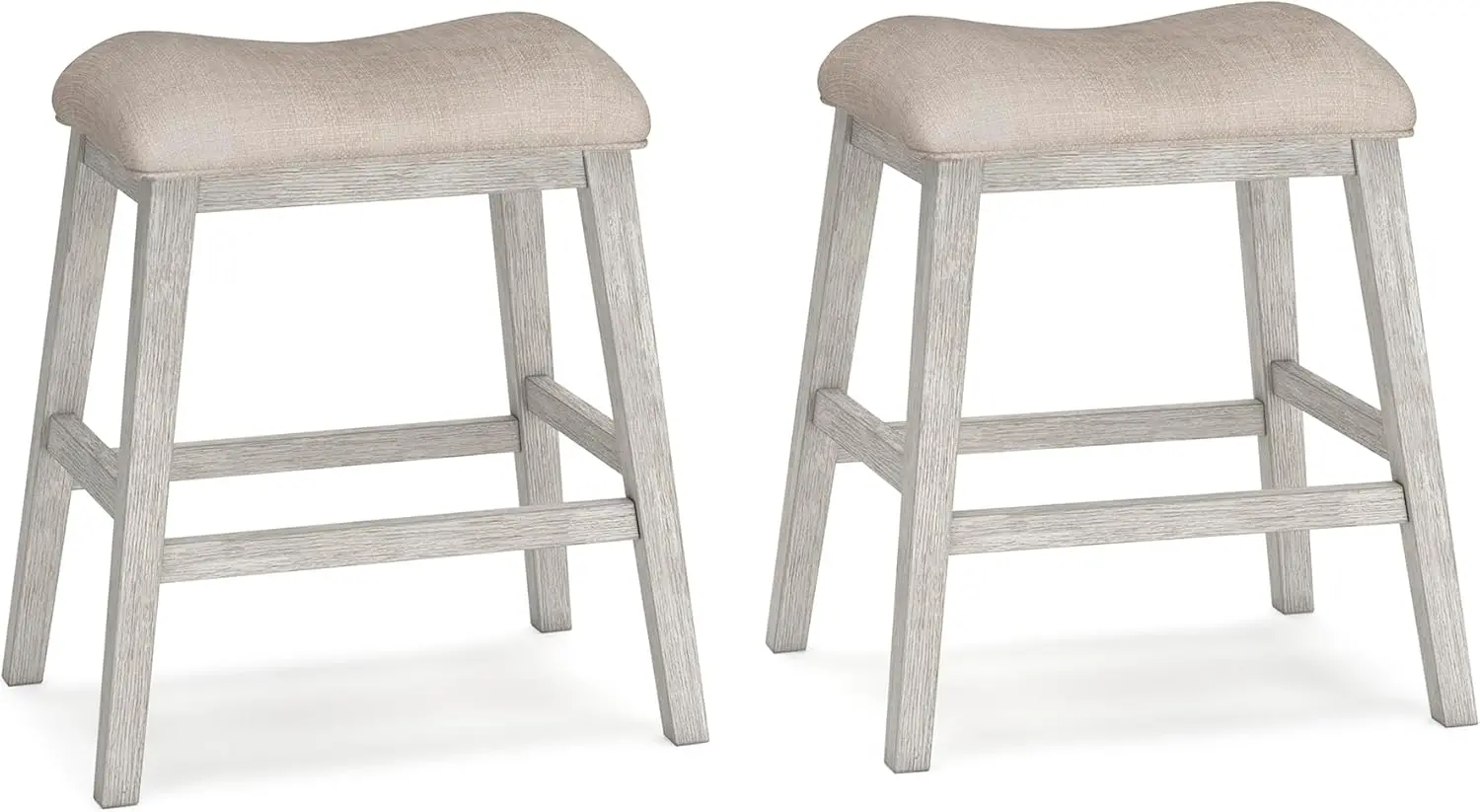 

Skempton Modern 24"" Counter Height Upholstered Barstool, 2 Count, Whitewash