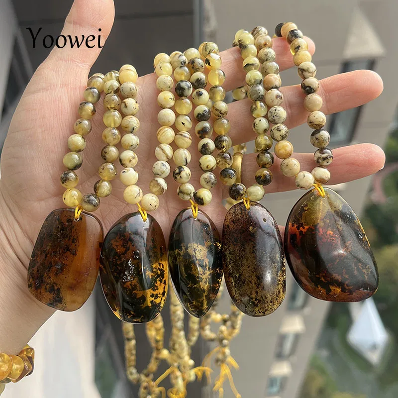 

7 мм настоящее янтарное ожерелье с подвеской в форме капли, подарок унисекс, 2026, новые уникальные круглые бусины из натурального балтийского амбар, 100% оригинальные ювелирные изделия