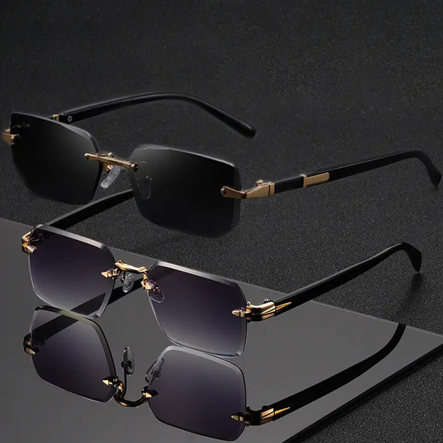 عبوتان من النظارات الرجالية بدون إطار، تصميم عصري وأنيق، مناسبة للارتداء اليومي #2