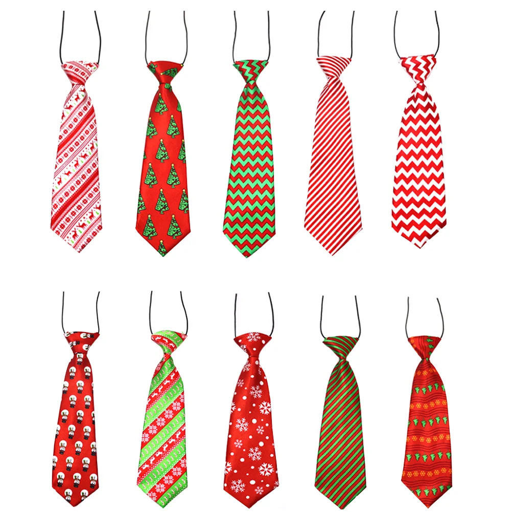 10 Pcs Pet Christmas Tie Cats Accessories Dogs Ties 100% High-density South Korean Silk