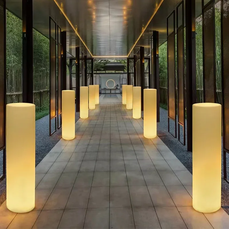 Luminous cylindrical lamp landscape courtyard floor lamp outdoor activities waterproof lamp column outdoor villa garden